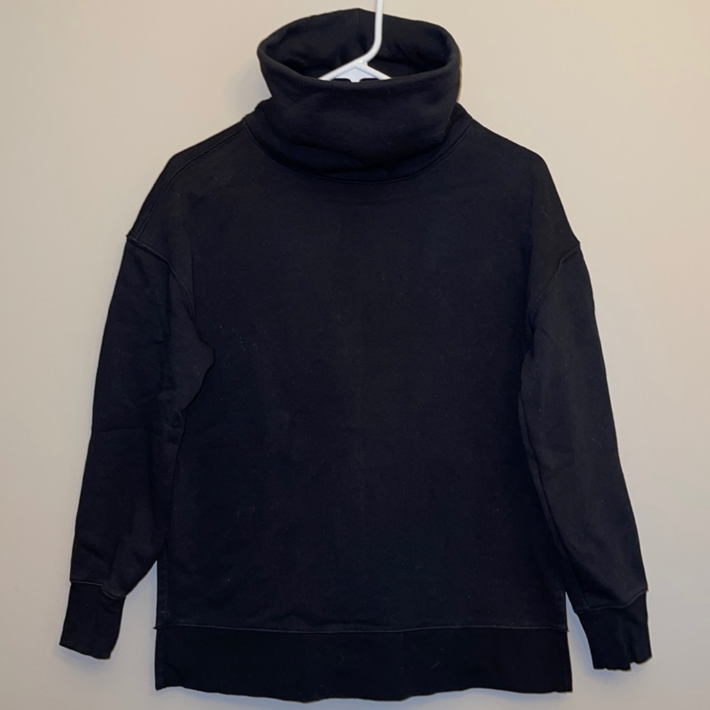 Athleta High Neck Black Sweatshirt Size Xs